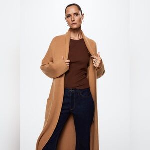 Mango Camel Coat Cardigan Coatigan